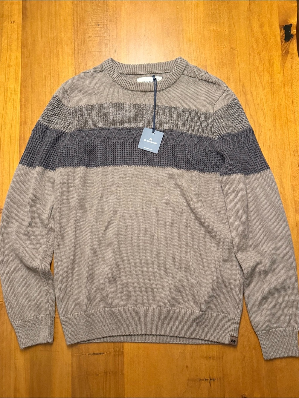 The Normal Brand Men's Tom Stripe Crewneck Sweater in Jute